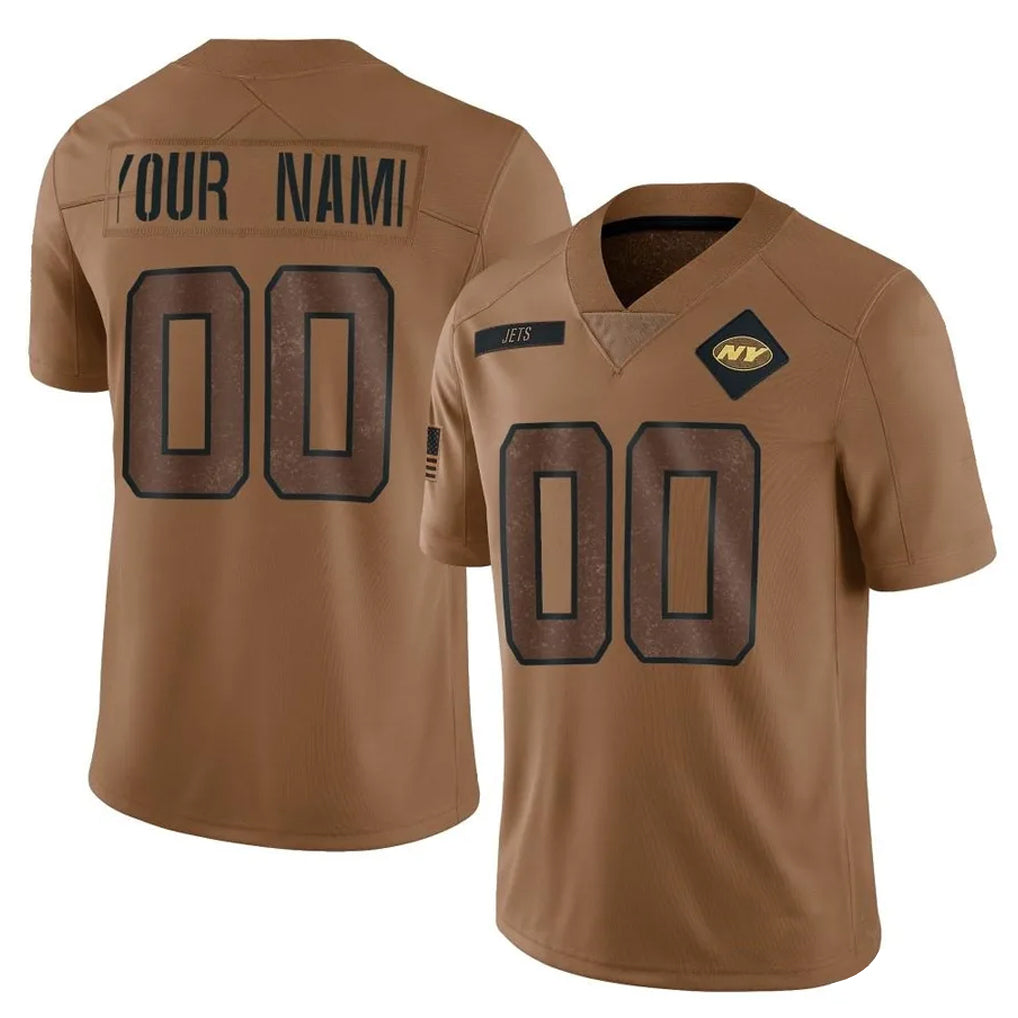 Jdoa Custom NY.Jets Brown Salute To Service Limited Any Name & Numbers Stitched Jerseys