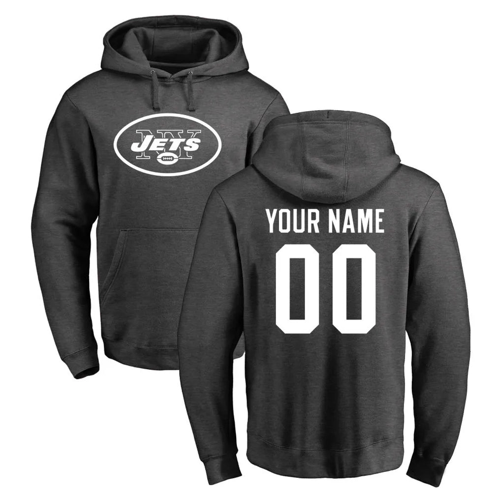 Jdoa Custom NY.Jets Gray Pullover Hoodies Limited Game Any Name & Numbers Stitched Jerseys