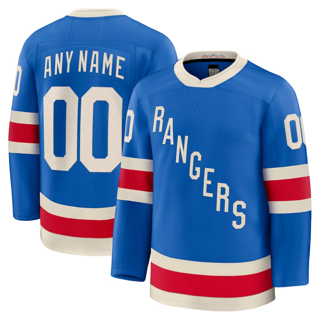 Jdoa Custom NY.Rangers Blue Centennial Premium Jerseys