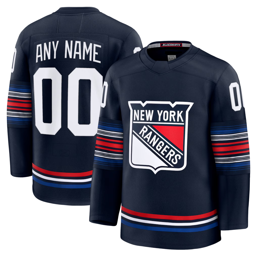 Jdoa Custom NY.Rangers Navy Alternate Premium Jerseys