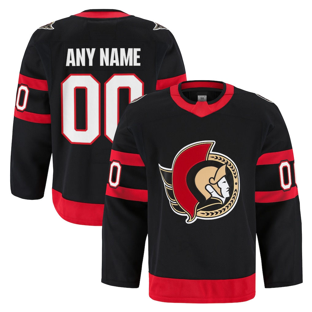 Jdoa Custom O.Senators Black Home Authentic Pro Jerseys