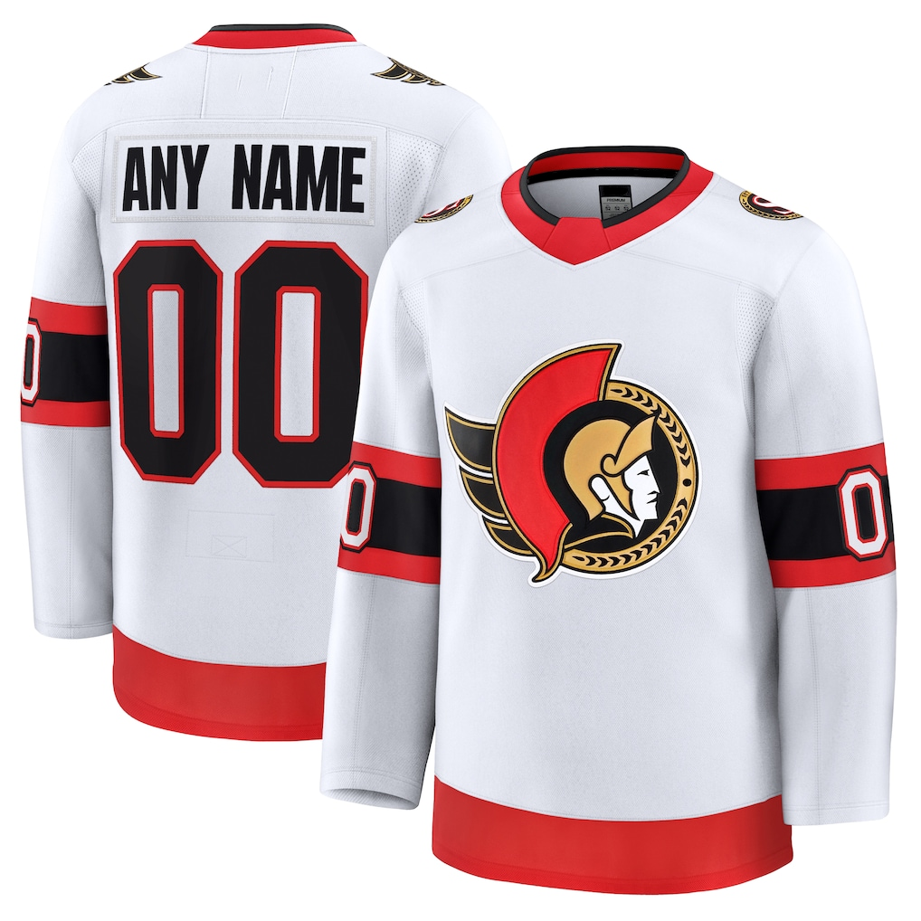 Jdoa Custom O.Senators White Away Premium Jerseys