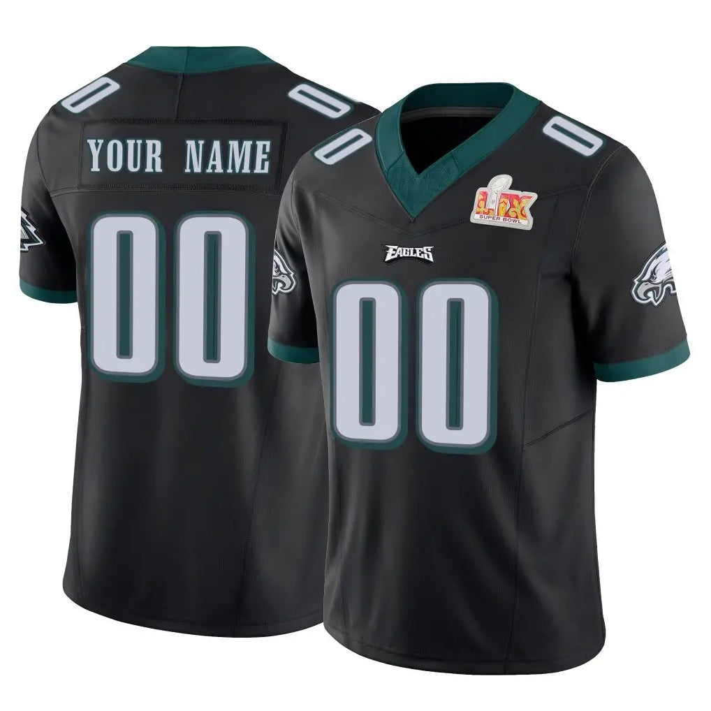 Jdoa Custom P.Eagles Black Limited Vapor F.U.S.E. Super Bowl LIX Home Game Any Name & Numbers Stitched Jerseys