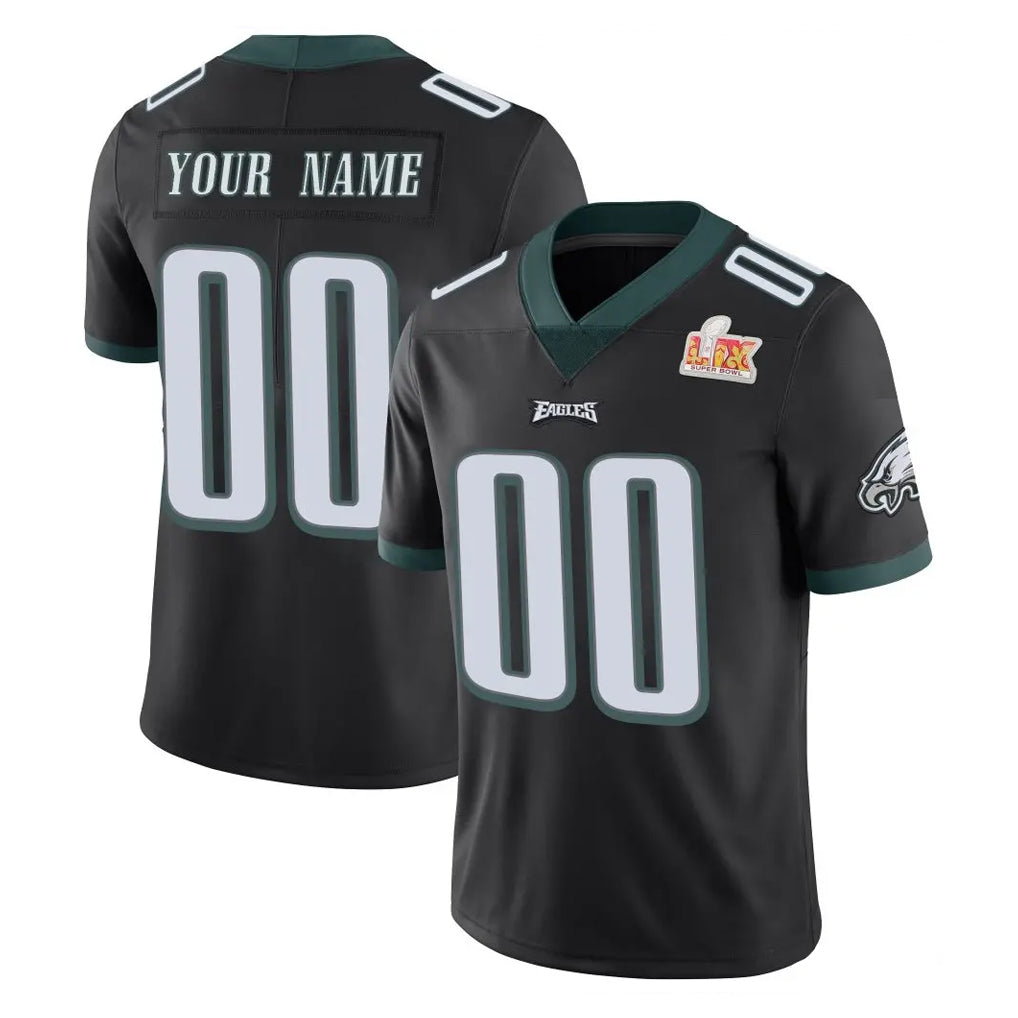 Jdoa Custom P.Eagles Black Limited Vapor Untouchable Super Bowl LIX Home Game Any Name & Numbers Stitched Jerseys