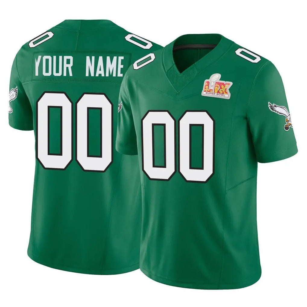Jdoa Custom P.Eagles Green Kelly Alternate Vapor F.U.S.E. Super Bowl LIX Home Game Any Name & Numbers Stitched Jerseys