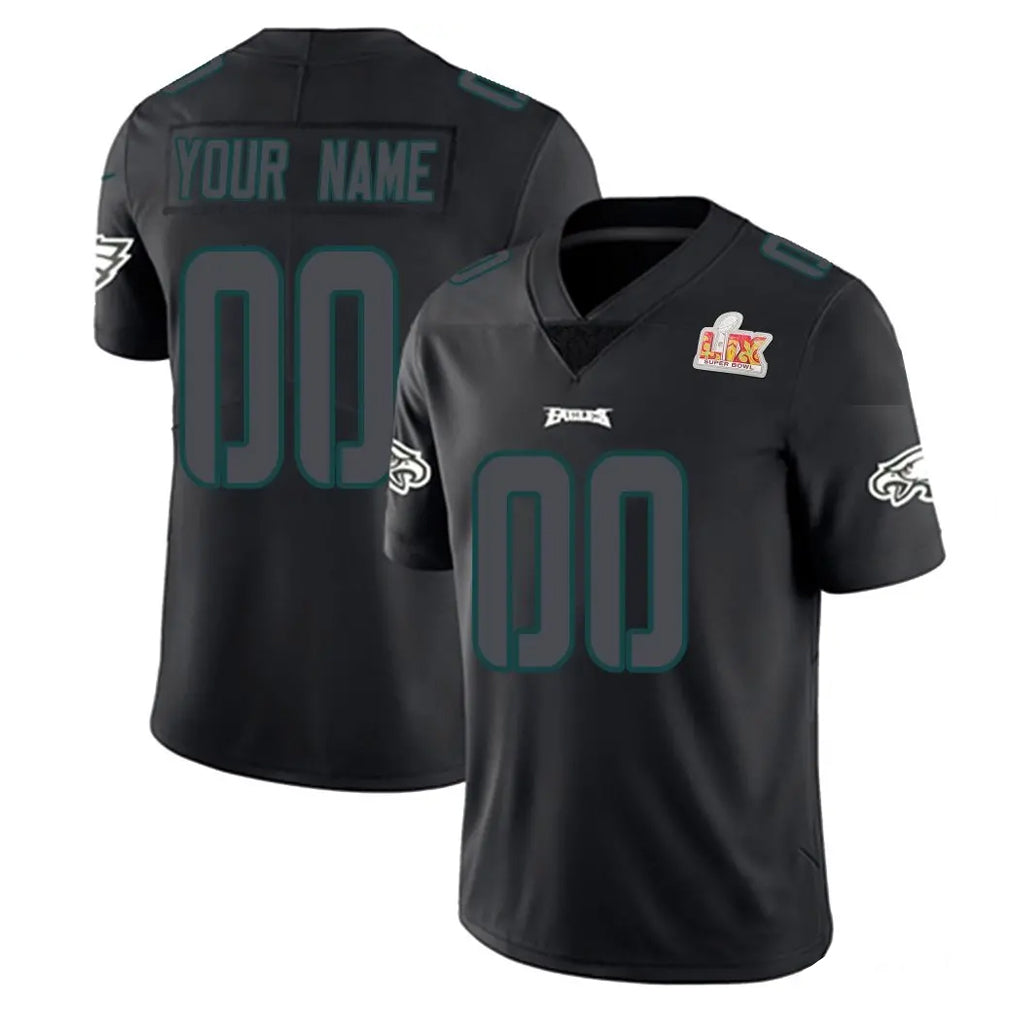 Jdoa Custom P.Eagles Limited Black Impact Super Bowl LIX Home Game Any Name & Numbers Stitched Jerseys