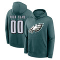 Jdoa Custom P.Eagles Midnight Green Performance Pullover Hoodies Home Game Any Name & Numbers Stitched Jerseys
