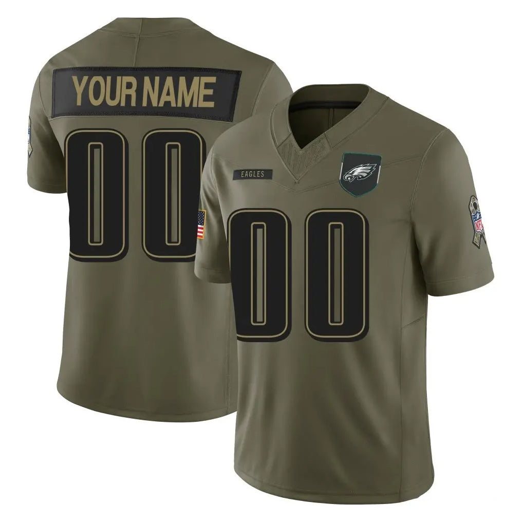 Jdoa Custom P.Eagles Olive 2025 Salute To Service Limited Any Name & Numbers Stitched Jerseys