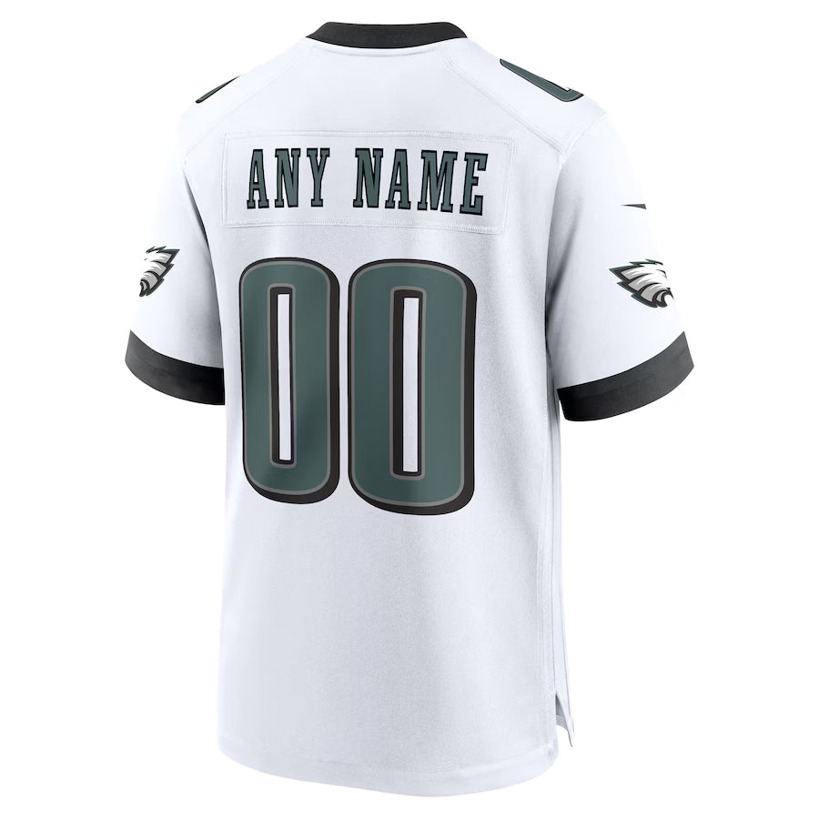 Jdoa Custom P.Eagles White Stitched Home Game Stitched Jerseys