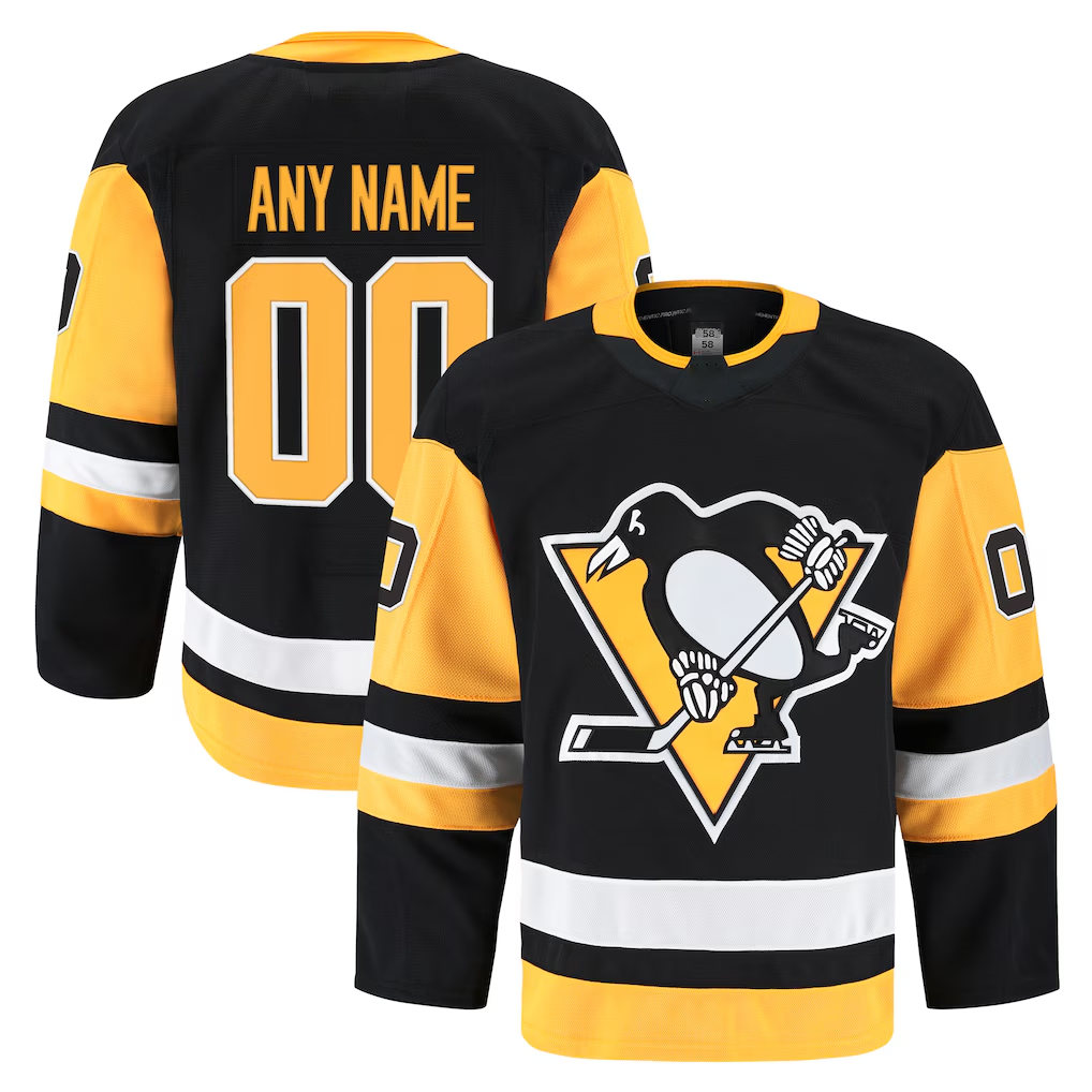 Jdoa Custom P.Penguins Black Home Authentic Pro Jerseys