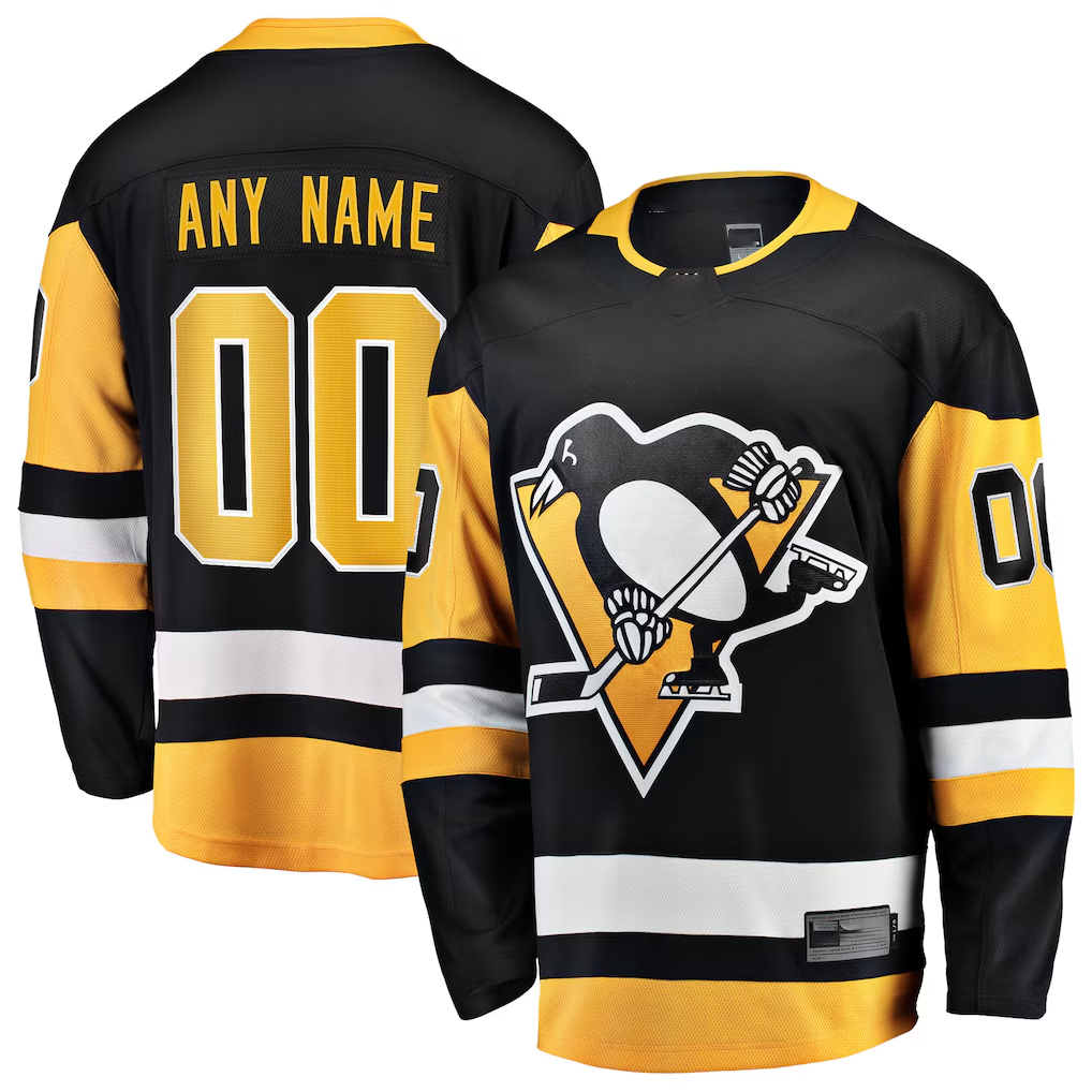 Jdoa Custom P.Penguins Black Home Breakaway Jerseys