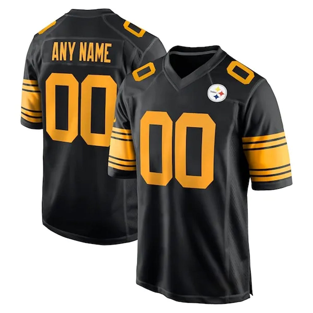 Jdoa Custom P.Steelers Black Color Rush Home Game Any Name & Numbers Stitched Jerseys