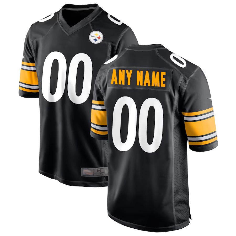 Jdoa Custom P.Steelers Black Home Game Stitched Jerseys