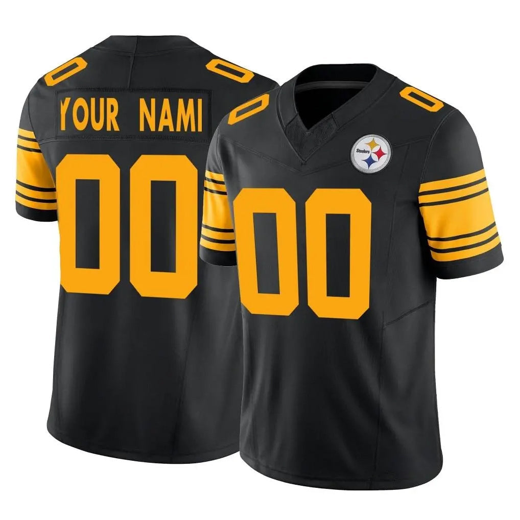 Jdoa Custom P.Steelers Black Limited 2nd Alternate Vapor F.U.S.E. Home Game Any Name & Numbers Stitched Jerseys