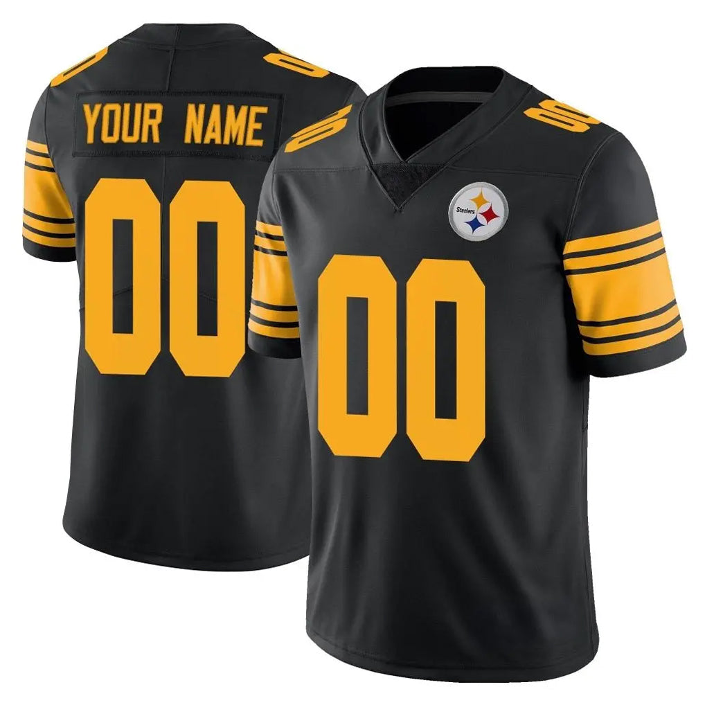 Jdoa Custom P.Steelers Black Limited Color Rush Home Game Any Name & Numbers Stitched Jerseys