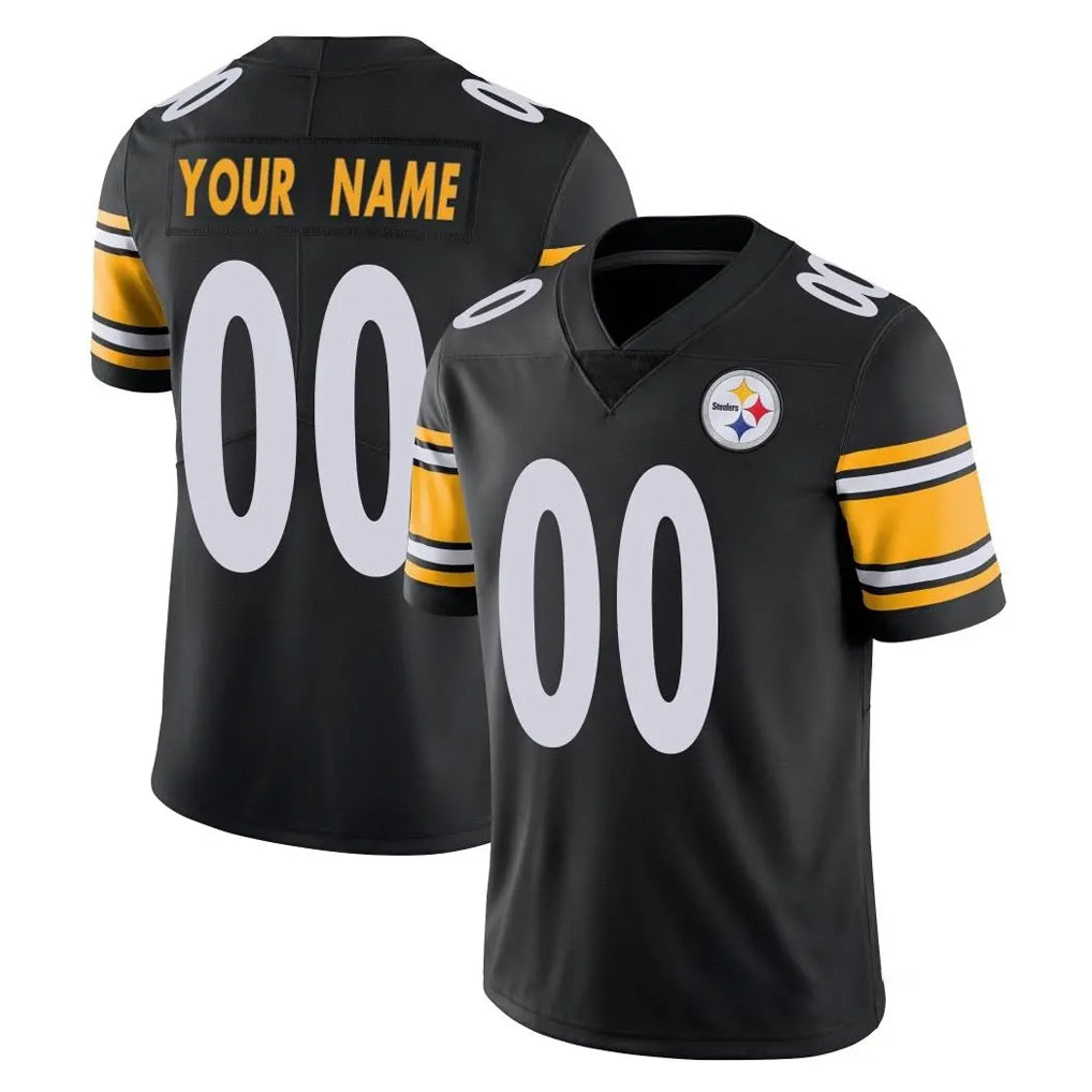 Jdoa Custom P.Steelers Black Limited Vapor Untouchable Home Game Any Name & Numbers Stitched Jerseys