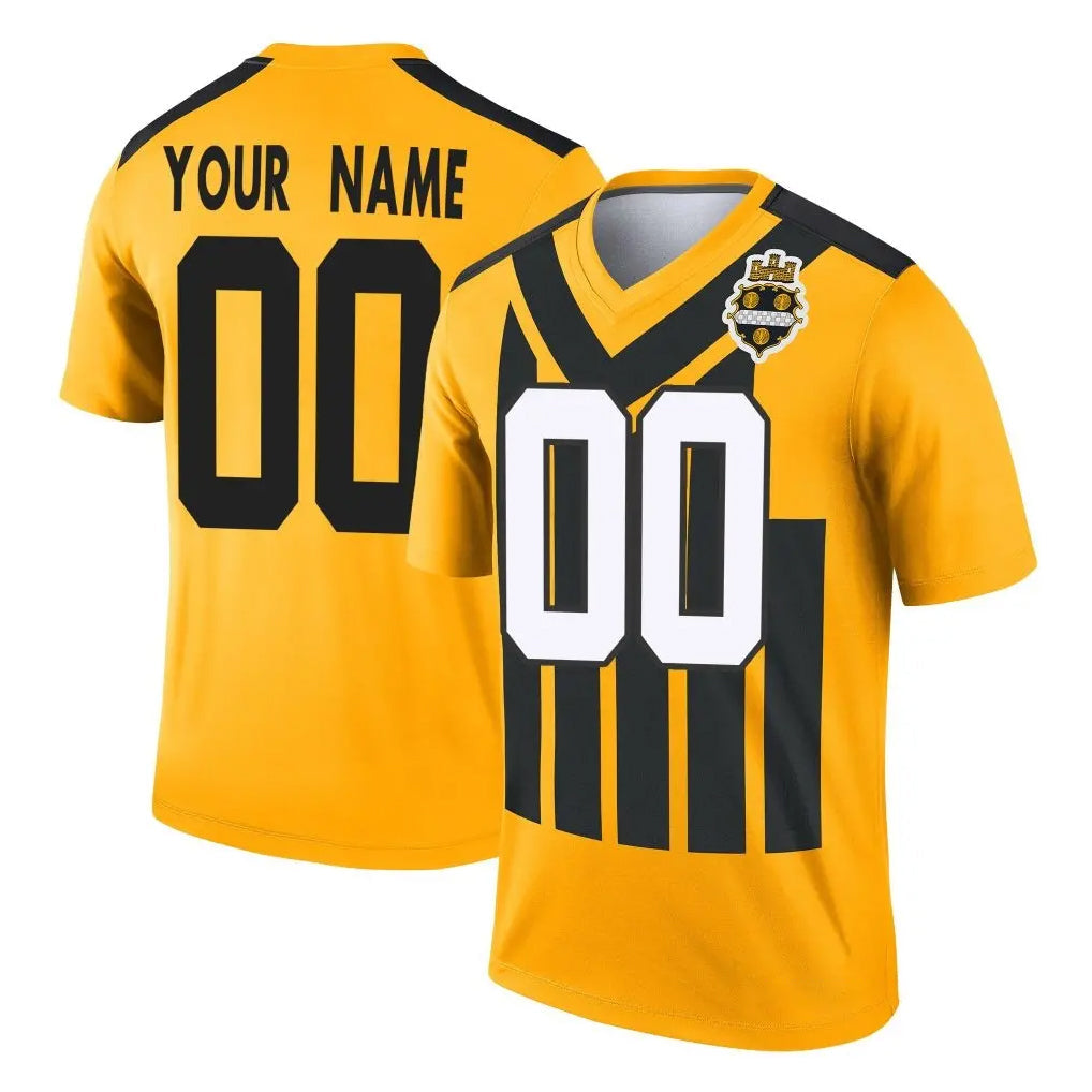 Jdoa Custom P.Steelers Gold Legend Limited 1933 Throwback Performance Home Game Any Name & Numbers Stitched Jerseys