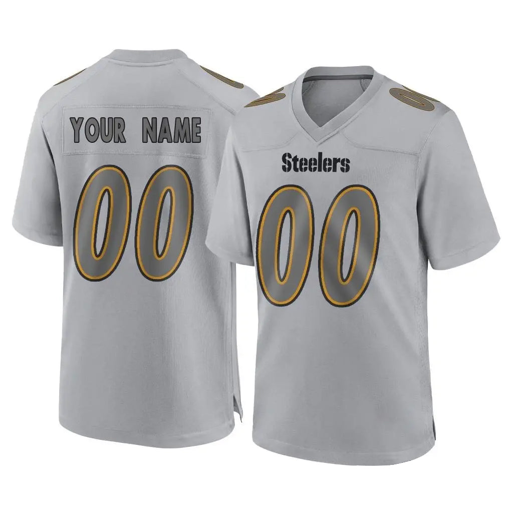 Jdoa Custom P.Steelers Gray Atmosphere Fashion Home Game Any Name & Numbers Stitched Jerseys