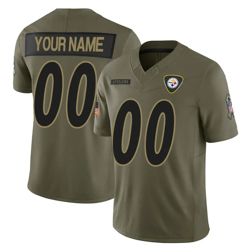 Jdoa Custom P.Steelers Olive 2025 Salute To Service Limited Home Game Any Name & Numbers Stitched Jerseys