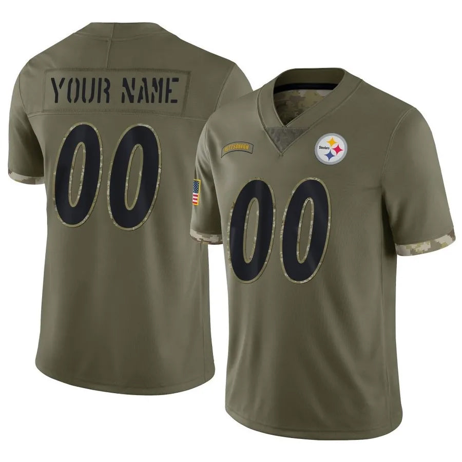 Jdoa Custom P.Steelers Salute To Service Limited Olive Stitched Jerseys