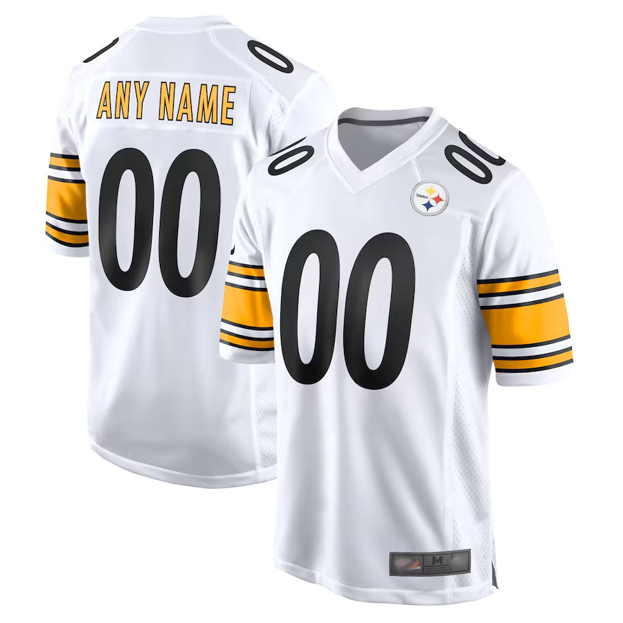 Jdoa Custom P.Steelers White Home Game Stitched Jerseys