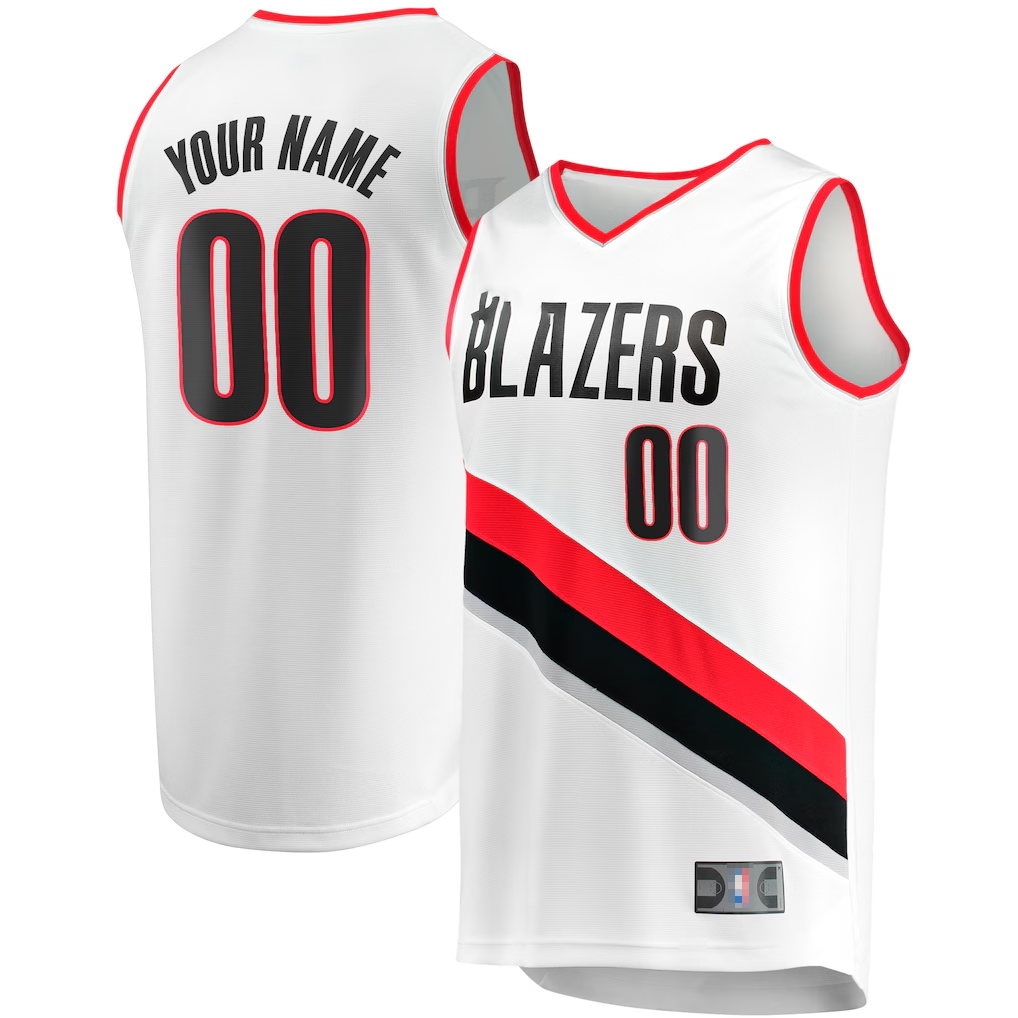 Jdoa Custom PT.Blazers Fanatics White Fast Break Replica Jerseys - Association Edition