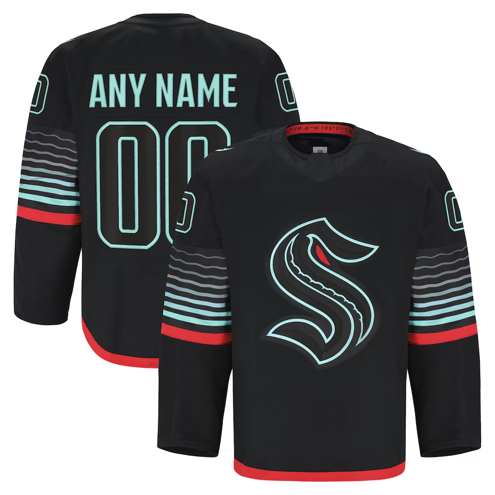Jdoa Custom S.Kraken Black Alternate Authentic Pro Jerseys