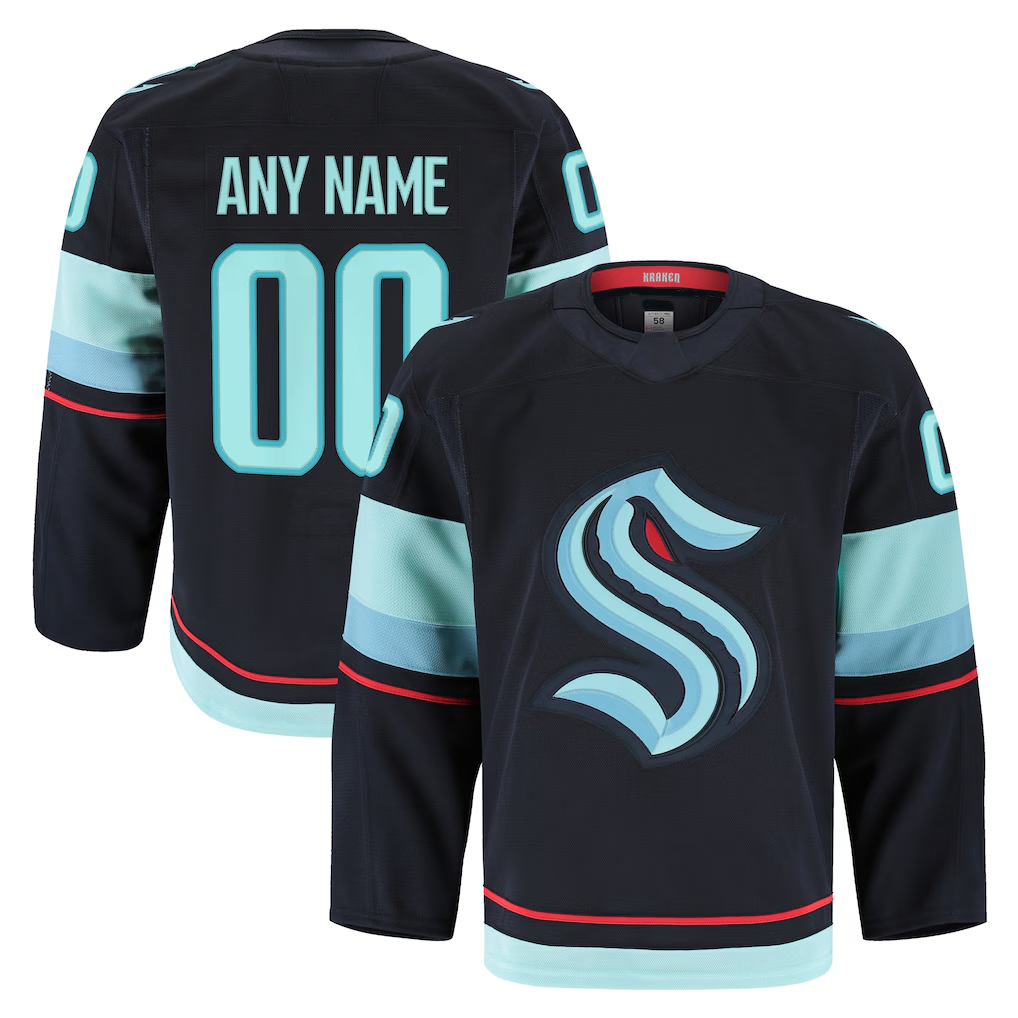 Jdoa Custom S.Kraken Navy Home Authentic Pro Jerseys