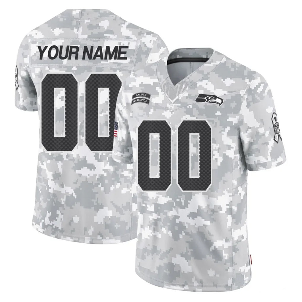 Jdoa Custom S.Seahawks Arctic Camo Limited Salute To Service Home Game Any Name & Numbers Stitched Jerseys