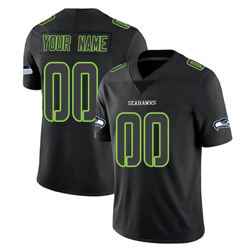 Jdoa Custom S.Seahawks Black Impact Limited Home Game Any Name & Numbers Stitched Jerseys