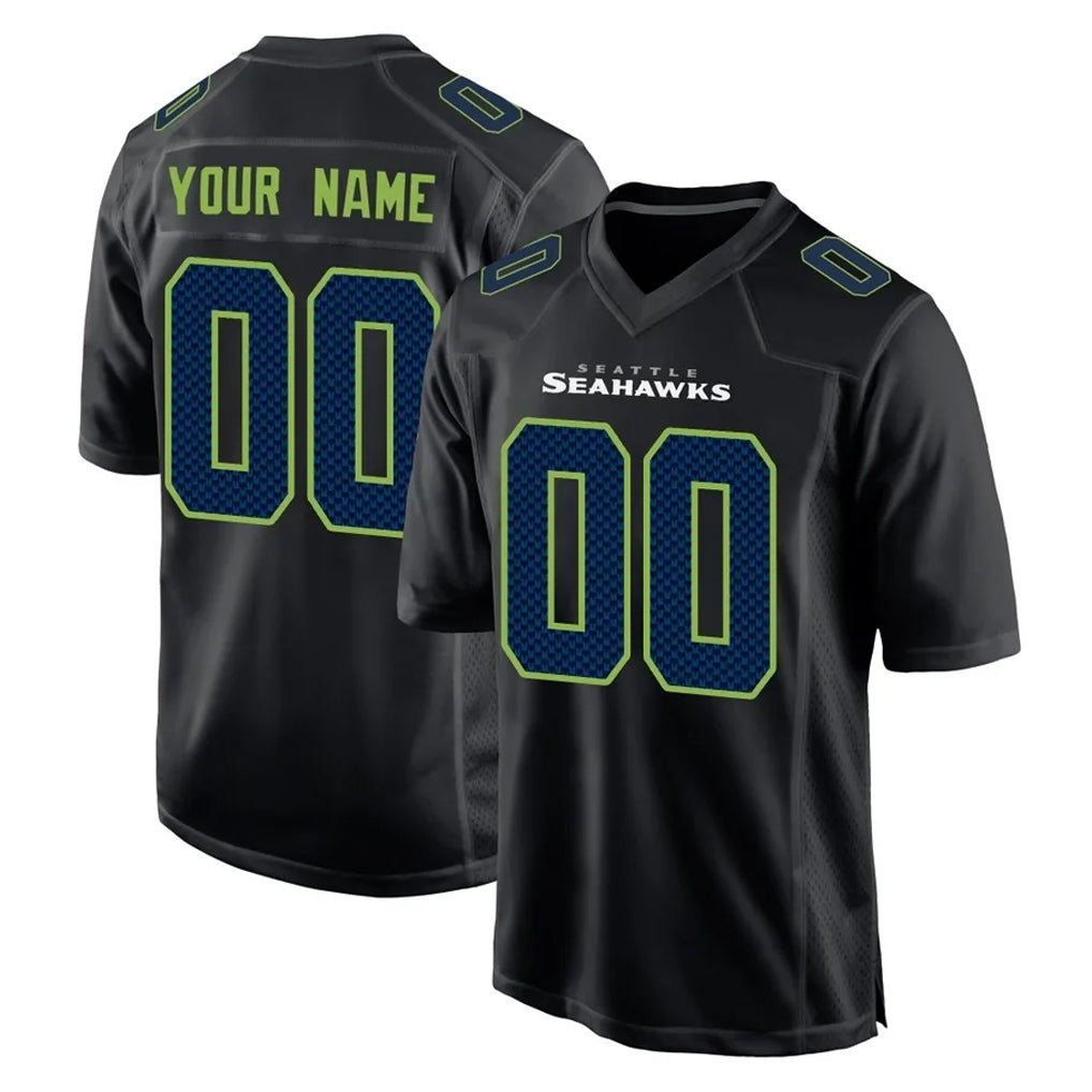 Jdoa Custom S.Seahawks Black Limited Fashion Home Game Any Name & Numbers Stitched Jerseys