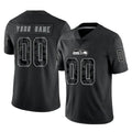 Jdoa Custom S.Seahawks Black Limited Reflective Home Game Any Name & Numbers Stitched Jerseys