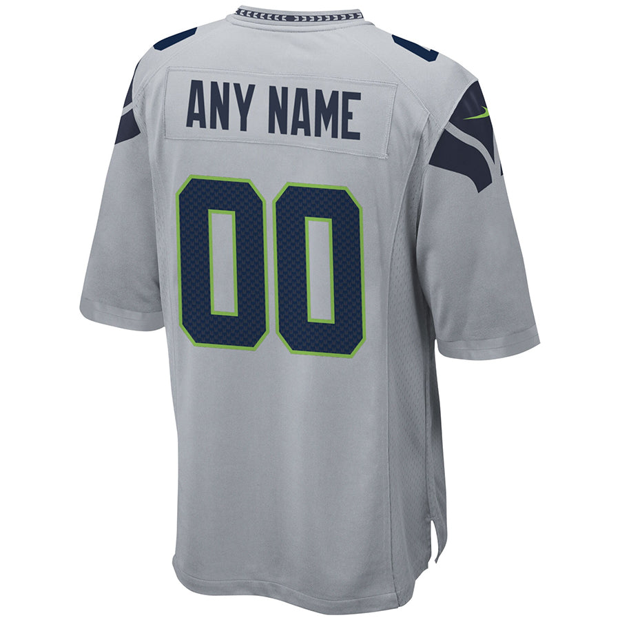Jdoa Custom S.Seahawks Gray Alternate Game Stitched Jerseys