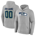 Jdoa Custom S.Seahawks Gray LOGO Pullover Hoodies Game Any Name & Numbers Stitched Jerseys