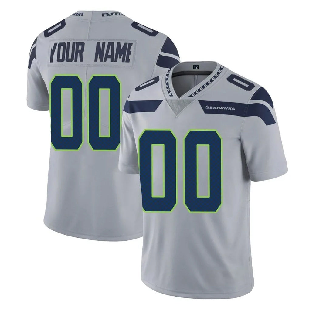 Jdoa Custom S.Seahawks Gray Limited Vapor Untouchable Home Game Any Name & Numbers Stitched Jerseys