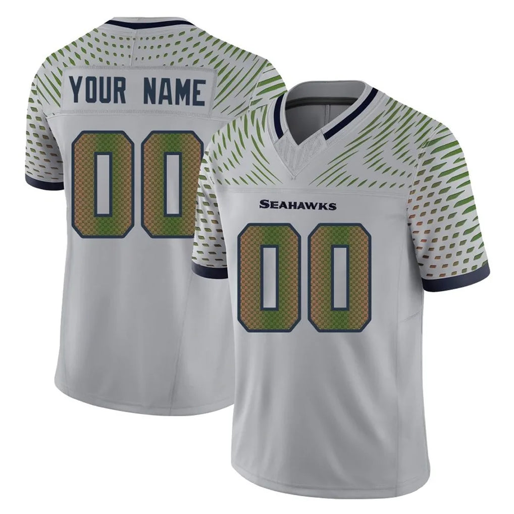 Jdoa Custom S.Seahawks Grey Limited 2025 Rivalries Collection Home Game Any Name & Numbers Stitched Jerseys