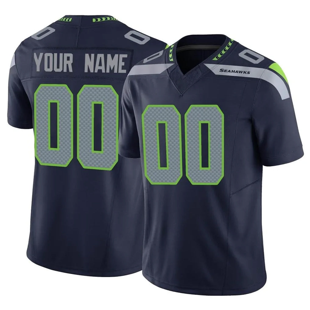 Jdoa Custom S.Seahawks Navy Limited Vapor F.U.S.E. Home Game Any Name & Numbers Stitched Jerseys