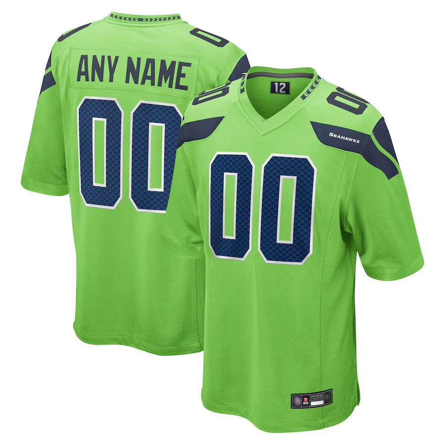 Jdoa Custom S.Seahawks Neon Green Alternate Game Stitched Jerseys