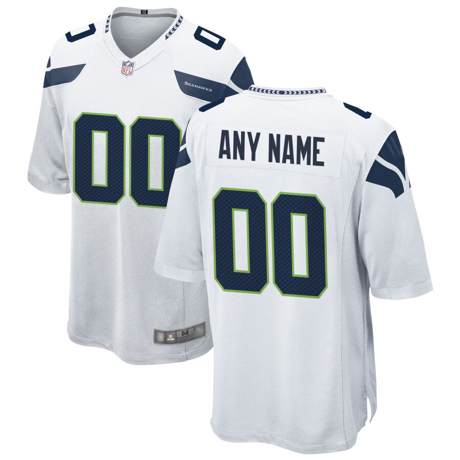 Jdoa Custom S.Seahawks White Home Game Stitched Jerseys