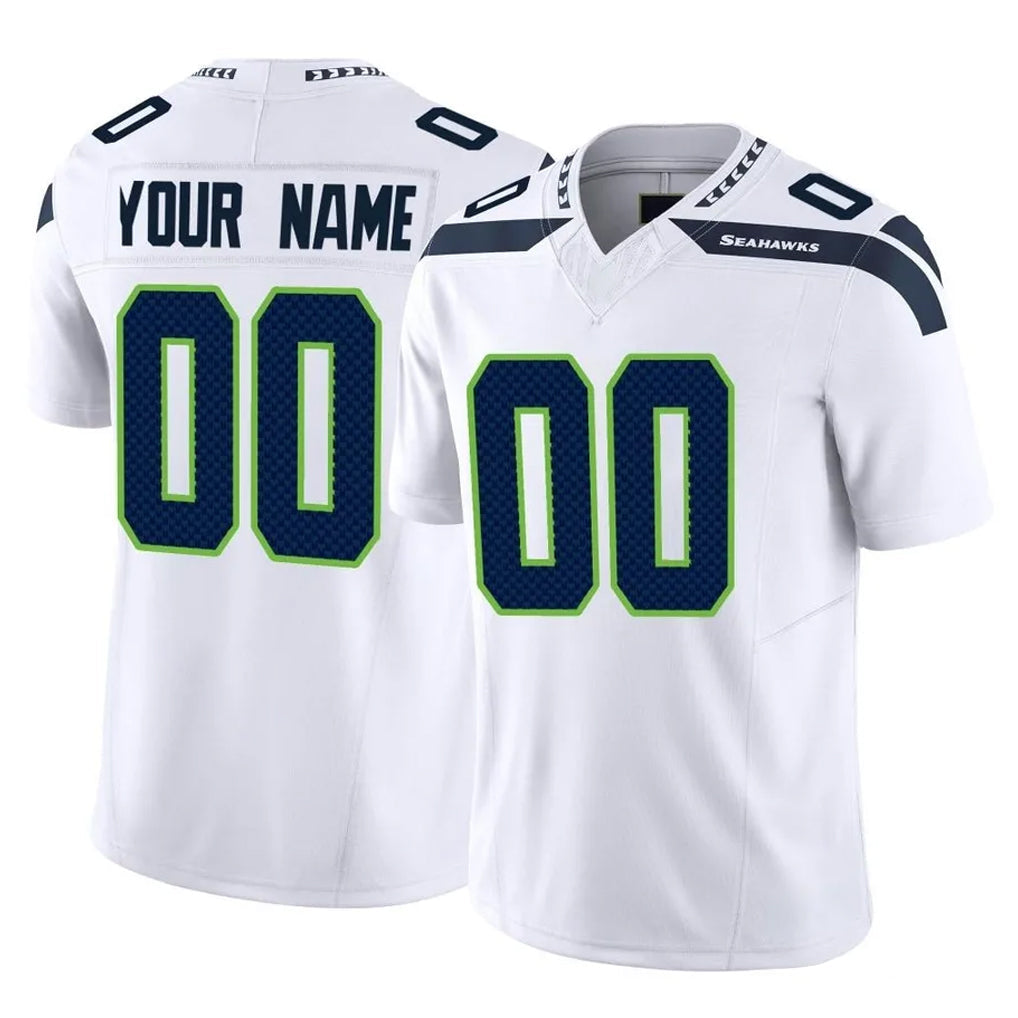 Jdoa Custom S.Seahawks White Limited Vapor F.U.S.E. Home Game Any Name & Numbers Stitched Jerseys