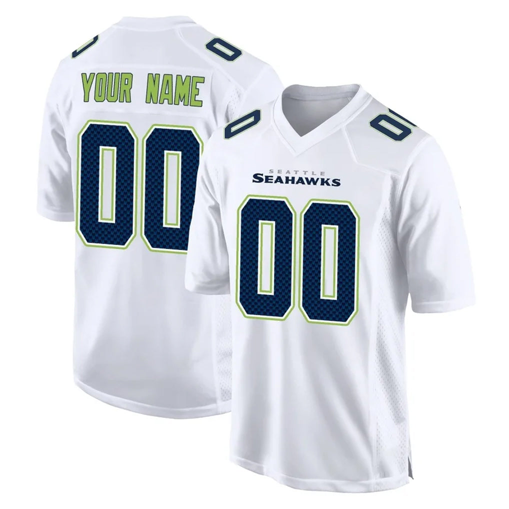 Jdoa Custom S.Seahawks White Tundra Fashion Home Game Any Name & Numbers Stitched Jerseys