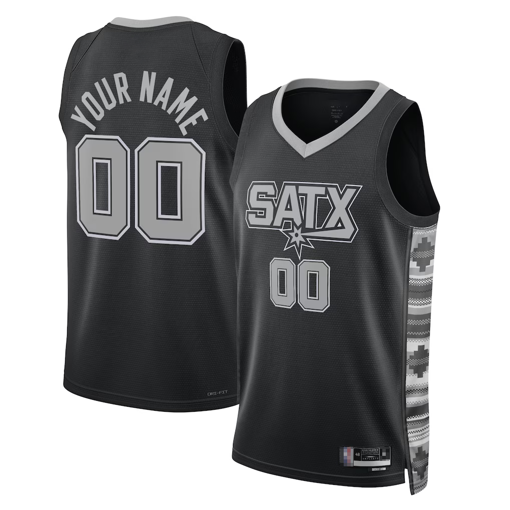 Jdoa Custom SA.Spurs Black 2022-2023 Swingman Jerseys - Statement Edition