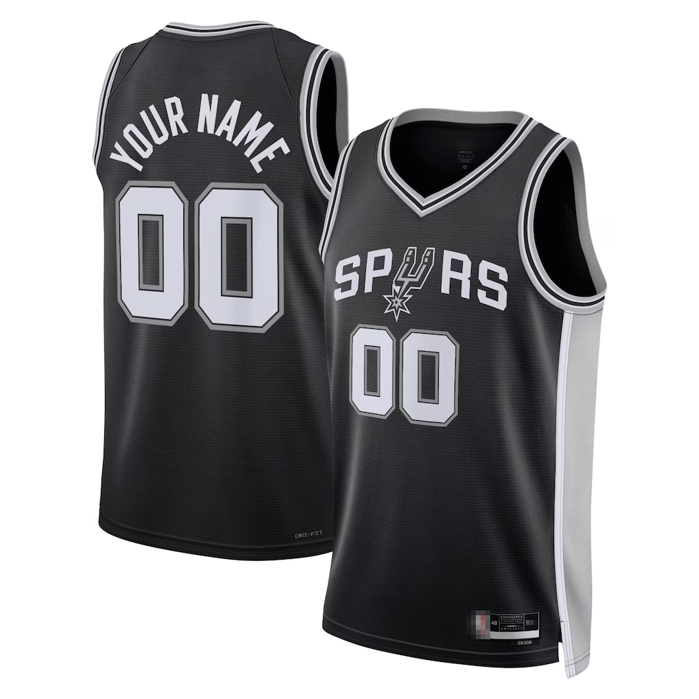 Jdoa Custom SA.Spurs Black Swingman Jerseys - Icon Edition