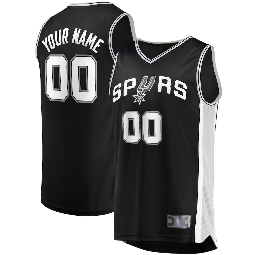 Jdoa Custom SA.Spurs Fanatics Black Fast Break Replica Jerseys - Icon Edition