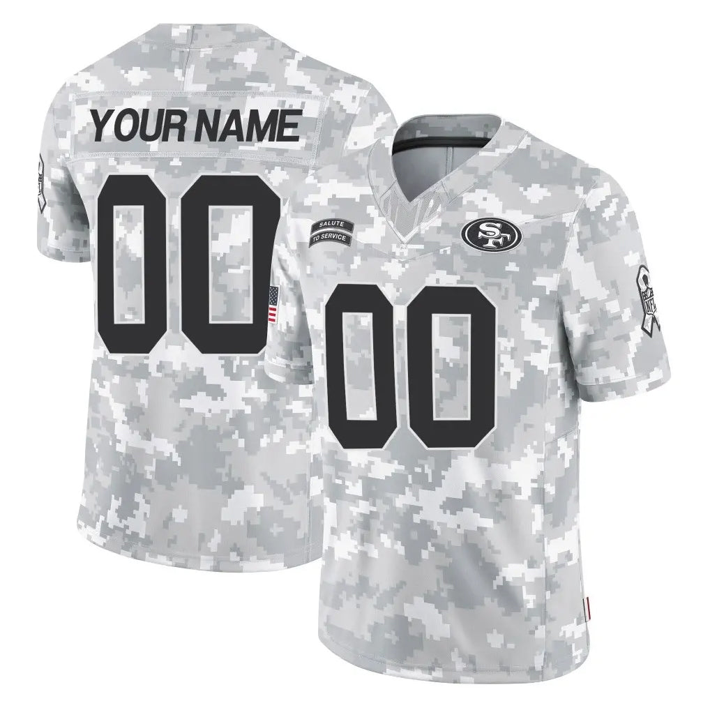 Jdoa Custom SF.49ers Arctic Camo Limited Salute To Service Home Game Any Name & Numbers Stitched Jerseys