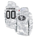 Jdoa Custom SF.49ers Arctic Camo Limited Salute to Service Pullover Hoodies Game Any Name & Numbers Stitched Jerseys