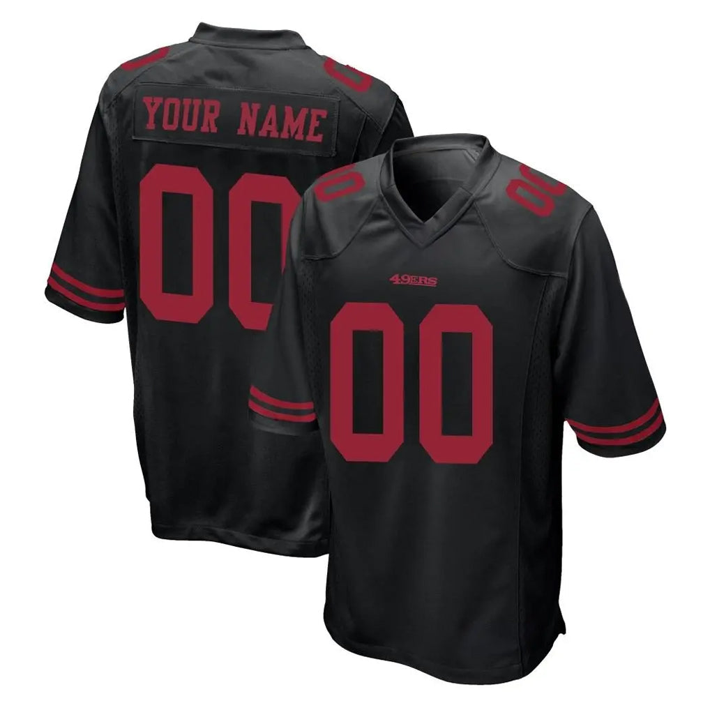 Jdoa Custom SF.49ers Black Alternate Home Game Any Name & Numbers Stitched Jerseys