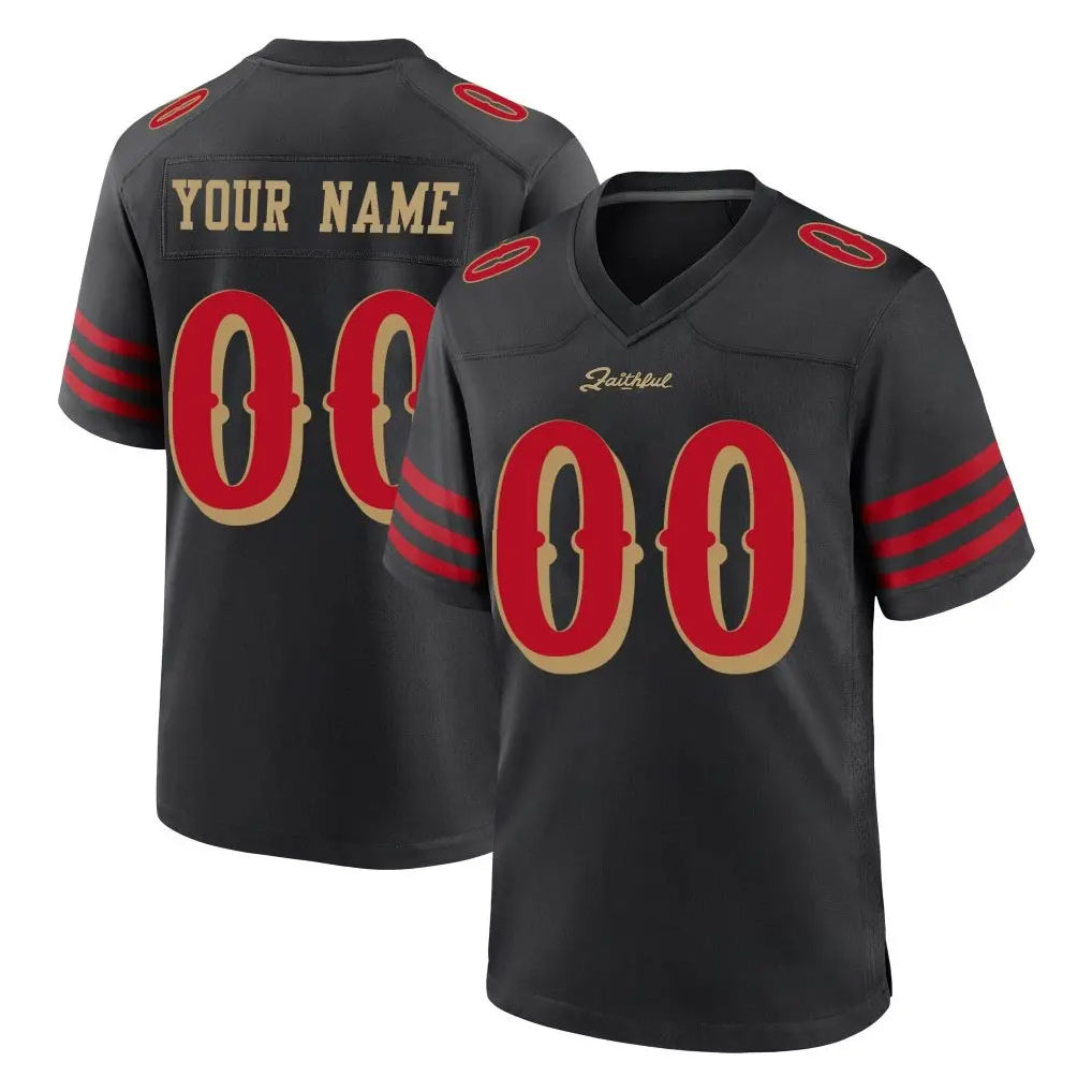 Jdoa Custom SF.49ers Black Rivalries Collection Home Game Any Name & Numbers Stitched Jerseys