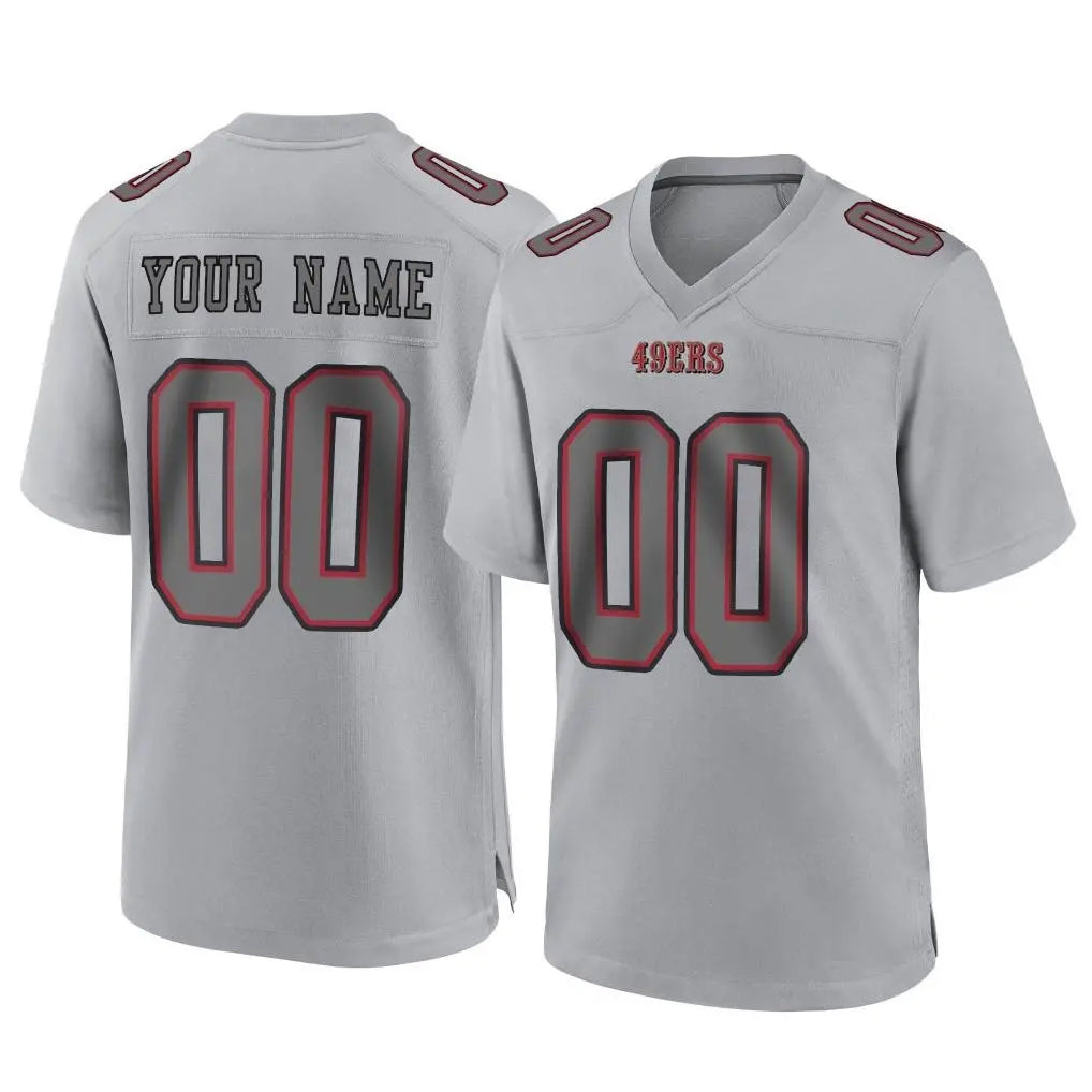 Jdoa Custom SF.49ers Gray Atmosphere Fashion Home Game Any Name & Numbers Stitched Jerseys