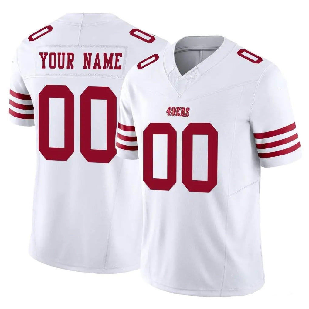 Jdoa Custom SF.49ers White Limited Vapor F.U.S.E. Home Game Any Name & Numbers Stitched Jerseys